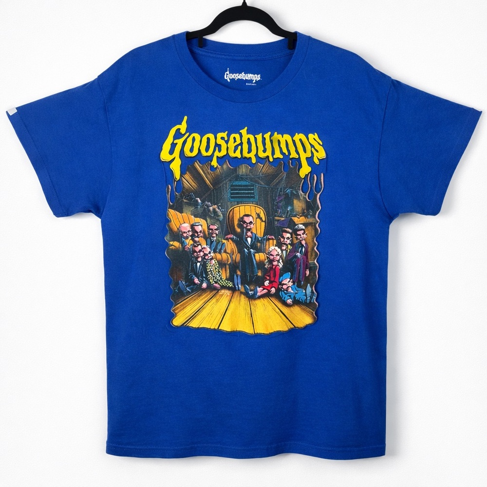 Goosebumps Night of the Living Dummy Blue Graphic Tee Short Sleeve Size Large